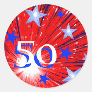 Firework Red White Blue 'Age' sticker