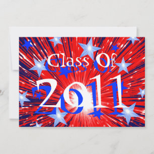 Firework Red White Blue 'Class of 2011' party Invitation