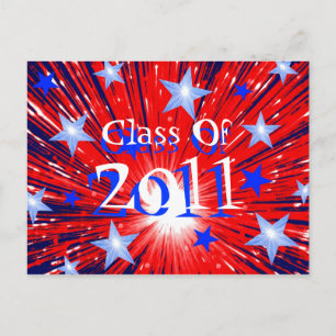 Firework Red White Blue 'Class of 2011' postcard