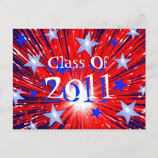 Firework Red White Blue 'Class of 2011' postcard (Front)