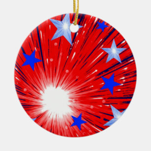 Firework Red White Blue ornament