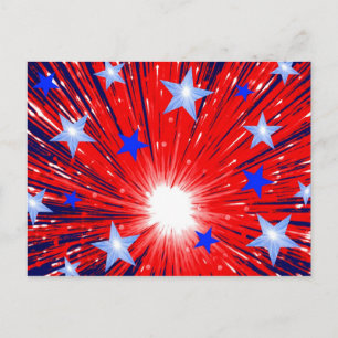 Firework Red White Blue postcard