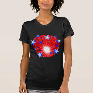 Firework Red White Blue t-shirt ladies