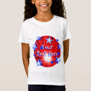 Firework Red White Blue 'Your Text'  t-shirt kids