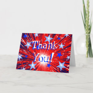 Firework Red White Blue'Thank You!' card