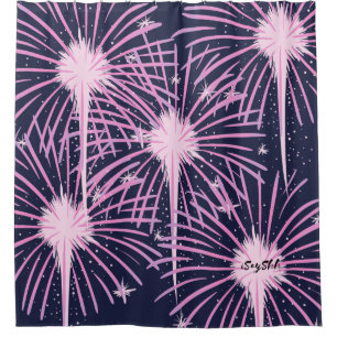 Firework Shower Curtain