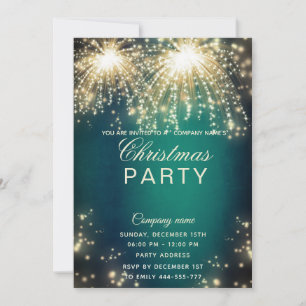 Firework sparkling corporate Christmas party Invitation