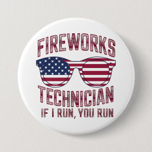 Firework Technician 4Th Of July Funny Usa 7.5 Cm Round Badge