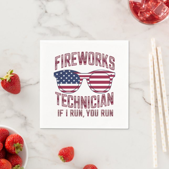 Firework Technician 4Th Of July Funny Usa Napkin (Insitu)