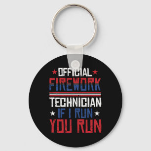 Firework Technician 4th Of July Funny Usa Pyro-tec Key Ring
