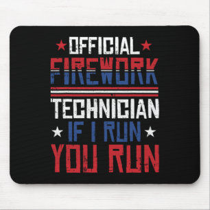 Firework Technician 4th Of July Funny Usa Pyro-tec Mouse Mat