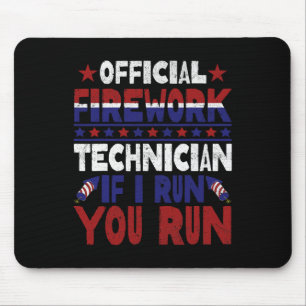 Firework Technician 4th Of July Funny Usa Pyro-tec Mouse Mat