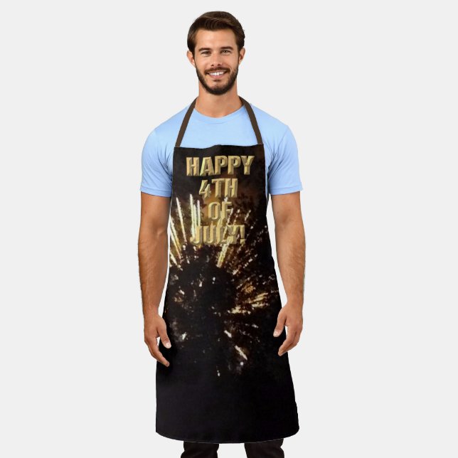 Fireworks 10 4th of July chef apron (Worn)