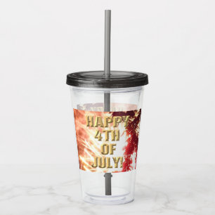 Fireworks 12 4th of July acrylic tumbler