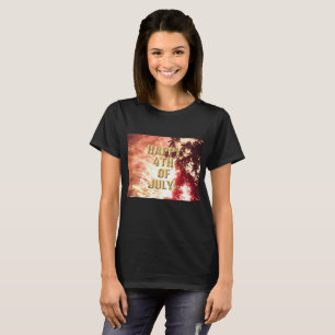 Fireworks 12 4th of July women black shirt