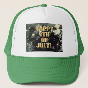 Fireworks 13 4th of July green trucker hat