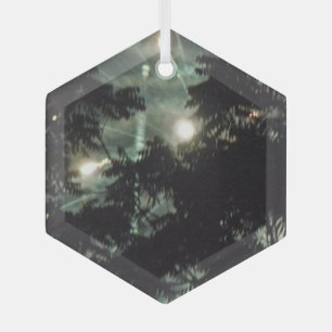 Fireworks 13 glass hexagon ornament