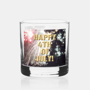 Fireworks 14 4th of July rocks glass