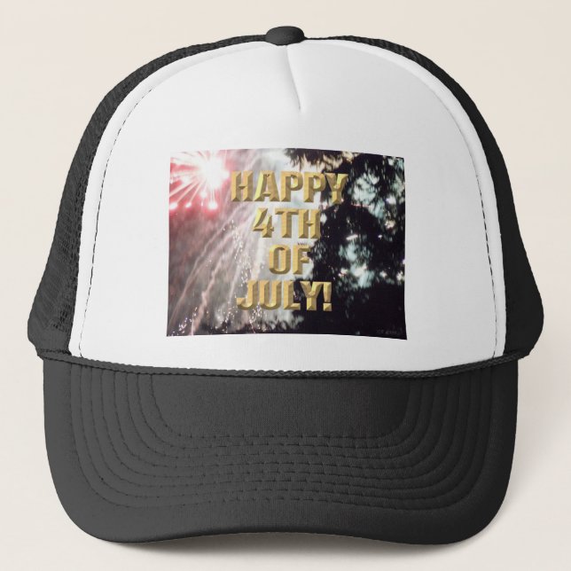 Fireworks 14 4th of July trucker hat (Front)