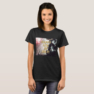Fireworks 14 4th of July women black shirt