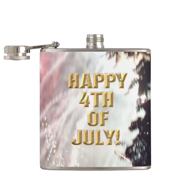 Fireworks 14 4th of July wrapped flask (Opened)