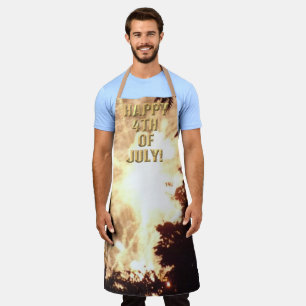 Fireworks 15 4th of July chef apron