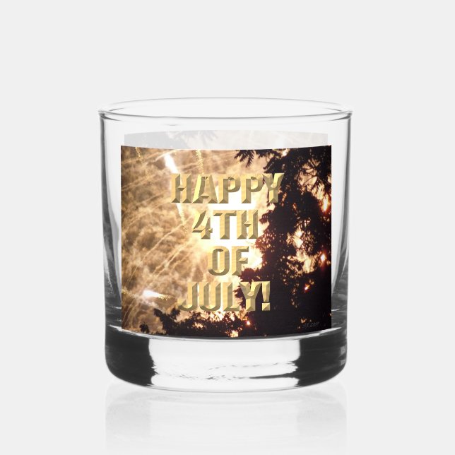 Fireworks 15 4th of July rocks glass (Front)