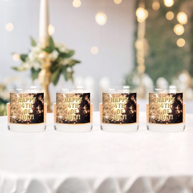 Fireworks 15 4th of July rocks glasses set of 4 (Insitu (Wedding))