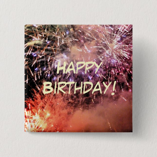 FIREWORKS 15 CM SQUARE BADGE (Front)
