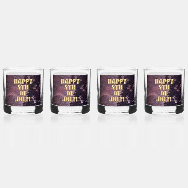Fireworks 16 4th of July rocks glasses set of 4 (Front)