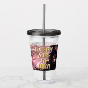 Fireworks 17 4th of July acrylic tumbler