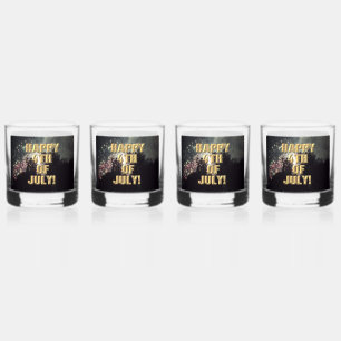 Fireworks 17 4th of July rocks glasses set of 4