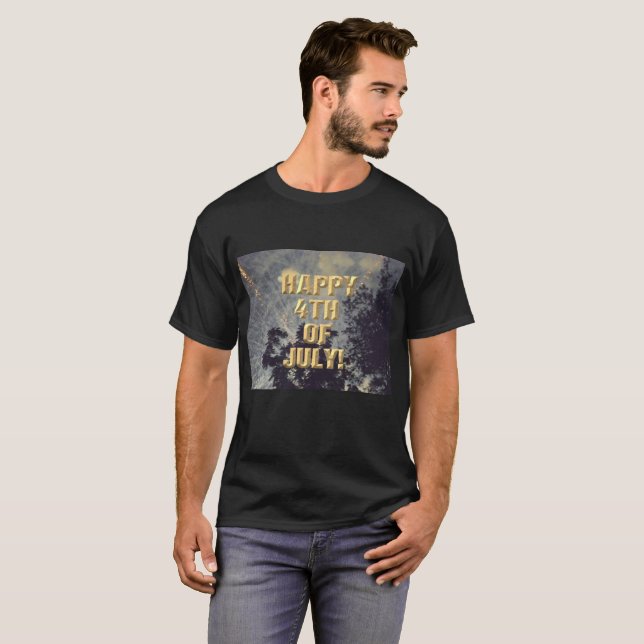 Fireworks 19 4th of July men black shirt (Front Full)