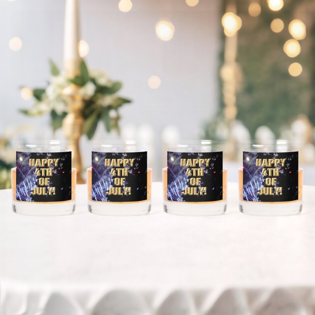 Fireworks 1 4th of July rocks glasses set of 4 (Insitu (Wedding))