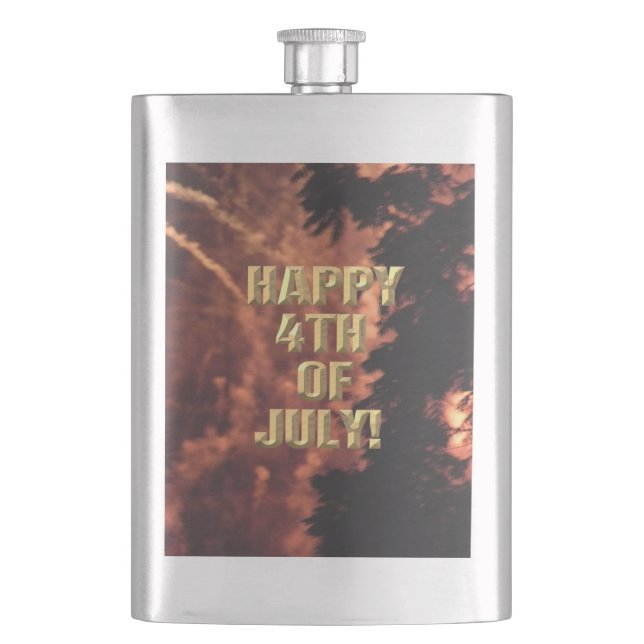 Fireworks 20 4th of July stainless steel flask (Front)