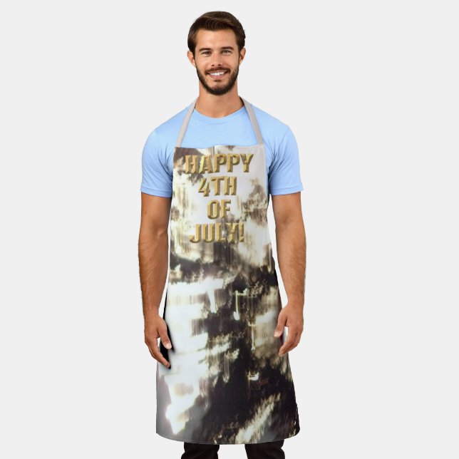 Fireworks 2 4th of July chef apron (Worn)