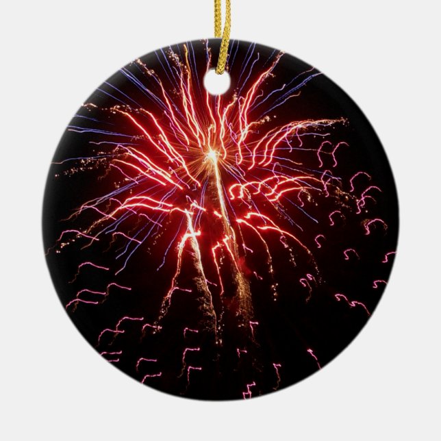 Fireworks 2 ceramic tree decoration (Front)