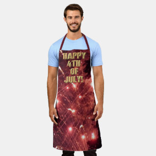 Fireworks 3 4th of July chef apron