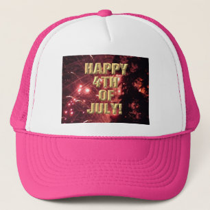 Fireworks 3 4th of July hot pink trucker hat