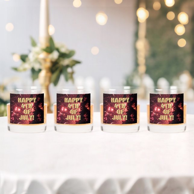 Fireworks 3 4th of July rocks glasses set of 4 (Insitu (Wedding))