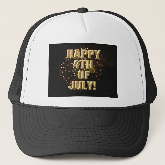 Fireworks 4 4th of July trucker hat (Front)
