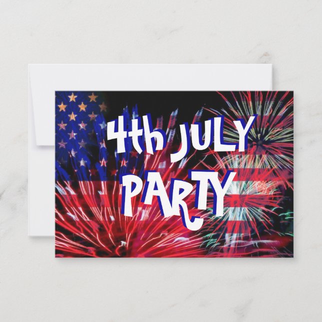 Fireworks 4th July party Invitation (Front)