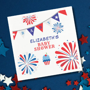 Fireworks 4th of July Baby Shower Napkin