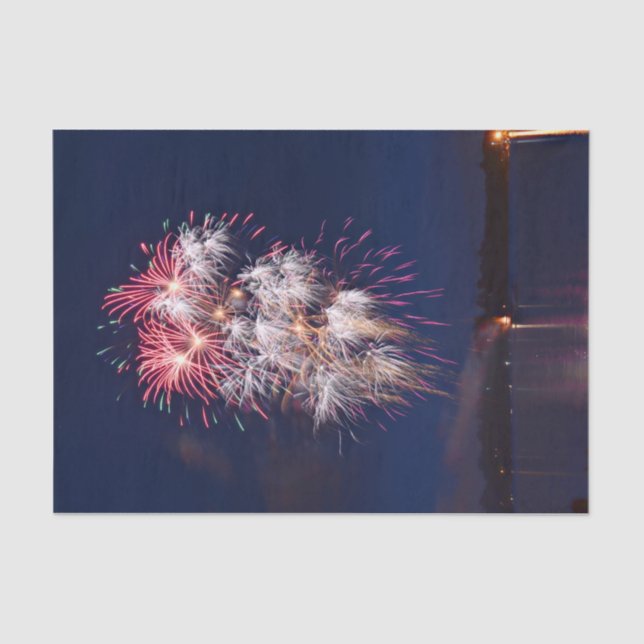 Fireworks 4th Of July Independence Day Decoupage Tissue Paper (Front)