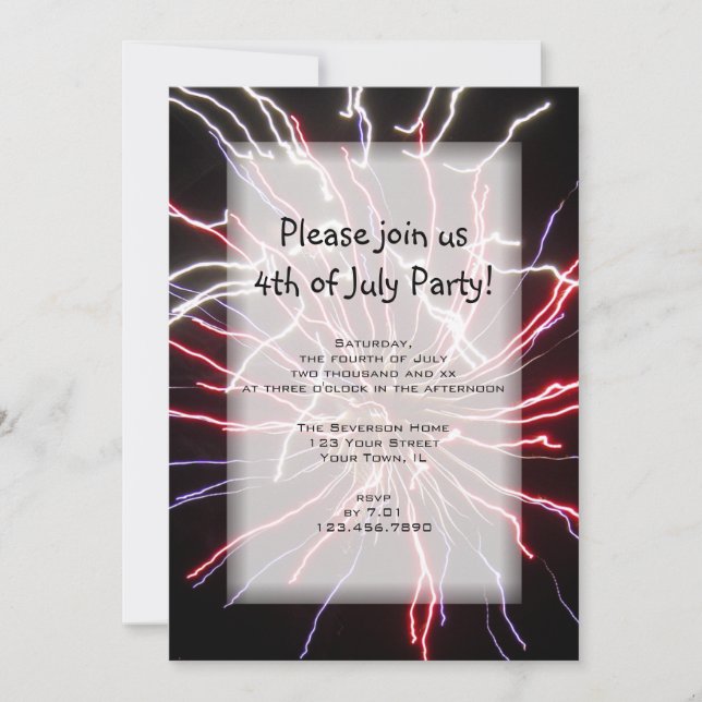 Fireworks 4th of July Party Invitation (Front)