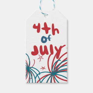 Fireworks 4th of July Stars BBQ Birthday   Gift Tags