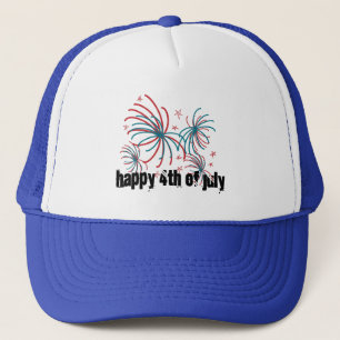 Fireworks 4th of July Stars Doodles    Trucker Hat