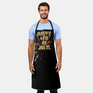 Fireworks 5 4th of July chef apron