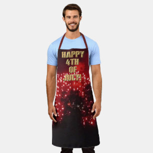 Fireworks 7 4th of July chef apron