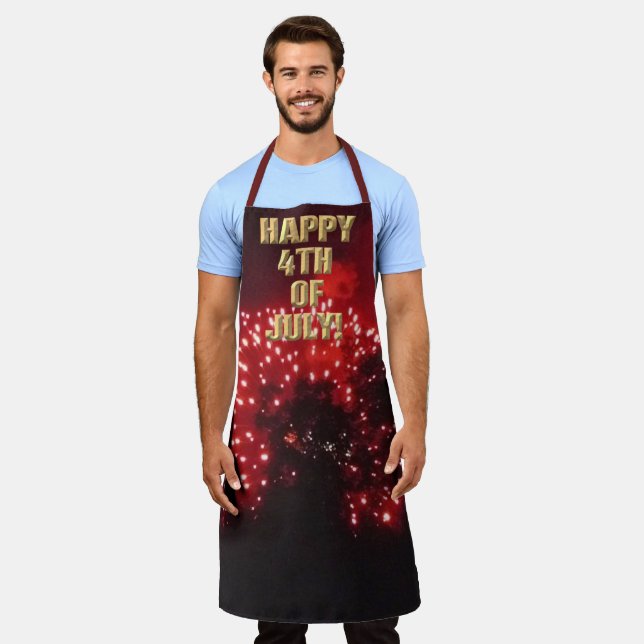 Fireworks 7 4th of July chef apron (Worn)
